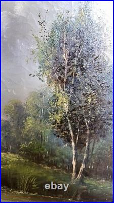 Tableau Peinture Huile Sur Toile Cadre Dore Signe S. Klum