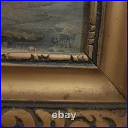 Tableau Peinture Huile Sur Toile Poulailler Le Coq Et Basse Cour