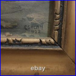 Tableau Peinture Huile Sur Toile Poulailler Le Coq Et Basse Cour