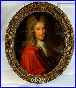 Tableau / Peinture / Huile Sur Toile Vers 1720 Portrait D Un Magistrat
