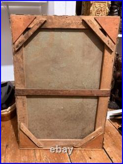 Tableau Peinture Huile Toile Berger Lac Vache Rivière Pêche Paysage PATRY 19ème