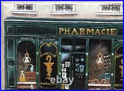 Tableau Peinture Par Francine Huile Façade de Pharmacie Paris XXe