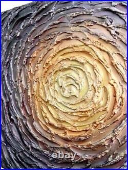 Tableau Peinture, acrylique sur toile, abstrait, 29x29, or violet, nature