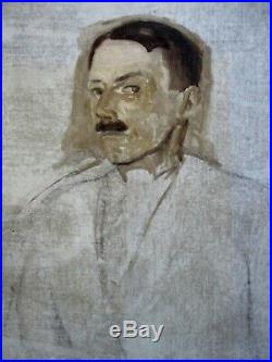 Tableau Peinture esquisse portrait Homme ART DÉCO découvert atelier d'artiste