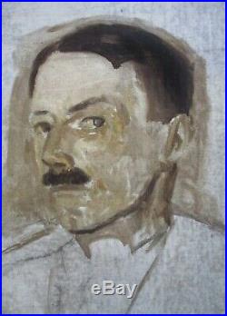 Tableau Peinture esquisse portrait Homme ART DÉCO découvert atelier d'artiste