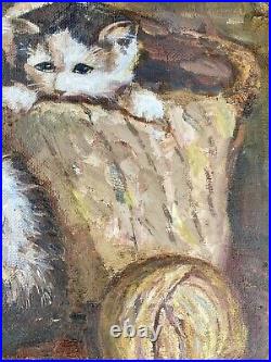 Tableau Peinture huile sur toile Chats CHATONS hst Art russe svetlana EFANOVA