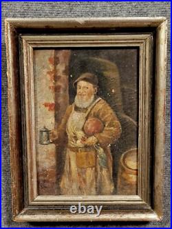 Tableau Peinture huile sur toile marouflée sur panneau époque XIX