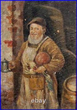 Tableau Peinture huile sur toile marouflée sur panneau époque XIX