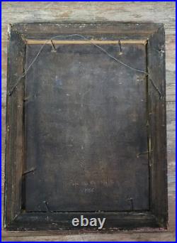 Tableau Peinture huile sur toile marouflée sur panneau époque XIX