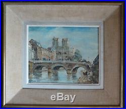Tableau Pont au Change Paris huile sur toile signée Raymond Besse