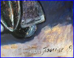 Tableau Voiture Fiat 500 Topolino 1940 Grand Format 81x65cm Tourrier