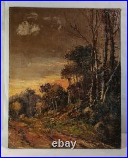 Tableau XIXéme Huile sur toile impressionniste 49,5cm x 39,5cm