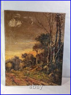 Tableau XIXéme Huile sur toile impressionniste 49,5cm x 39,5cm