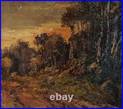 Tableau XIXéme Huile sur toile impressionniste 49,5cm x 39,5cm