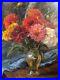 Tableau XXe Bouquets De Fleurs Vase Huile Sur Toile Circa 1930