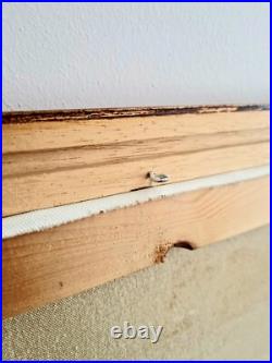 Tableau à l'Huile sur Toile Signé Mayordomo Cadre Doré Village Belcastel