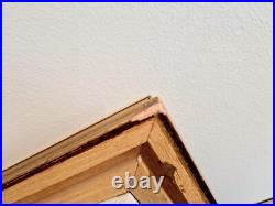 Tableau à l'Huile sur Toile Signé Mayordomo Cadre Doré Village Belcastel