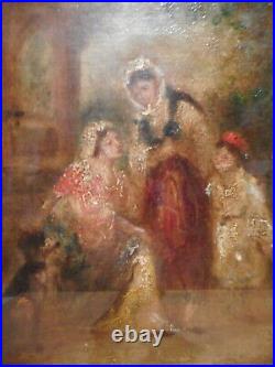 Tableau ancien orientaliste peinture ancienne 19 siècle femme orientale