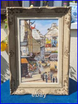 Tableau ancien par CLARICE Vue''Ville de Paris 1930/40 Peinture sur toile Signé