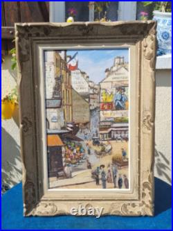 Tableau ancien par CLARICE Vue''Ville de Paris 1930/40 Peinture sur toile Signé