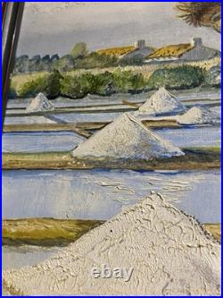 Tableau ancien signé Hardy Huile sur toile Paludier aux marais salants