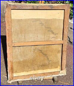 Tableau ancien signé. Portrait Homme Peinture huile sur toile. A Restaurer