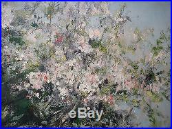 Tableau d'Auguste-Jean CLAIRE (1881-1970). Pommiers en fleurs. Huile sur toile