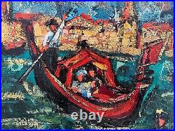 Tableau de Henry D'Anty Gondoles à Venise HST 46x55 cm