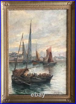 Tableau de Paul Camus le port de Brest Bretagne
