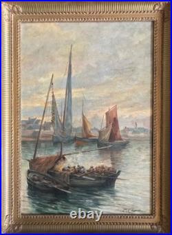 Tableau de Paul Camus le port de Brest Bretagne