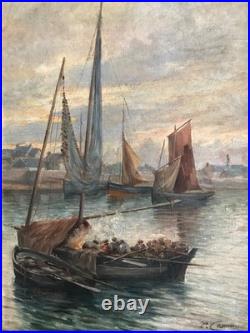 Tableau de Paul Camus le port de Brest Bretagne