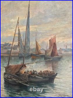 Tableau de Paul Camus le port de Brest Bretagne