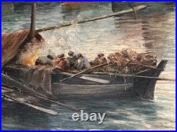 Tableau de Paul Camus le port de Brest Bretagne