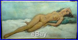 Tableau femme nue allongée GEORGES PIERRE GUINEGAULT (1893-1982) huile sur toile