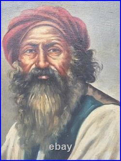 Tableau huile Giuseppe Cali (Maltese 1846-1930) Portrait d'un pêcheur Maltais