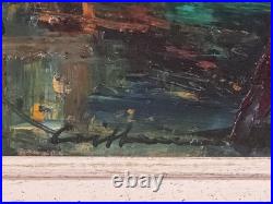 Tableau huile Le Clocher de Ciboure signé Rodolphe CAILLAUX(1904-1989)