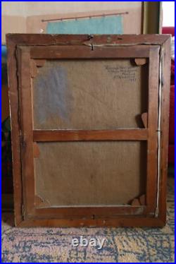 Tableau huile sur toile Alfred Pietercelie 1953 portrait de femme au fauteuil