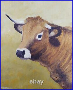 Tableau huile sur toile Portrait de vache d'Aubrac