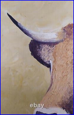 Tableau huile sur toile Portrait de vache d'Aubrac