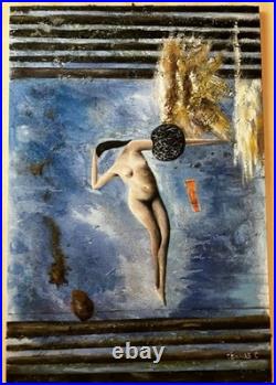 Tableau huile sur toile copie de Max Ernst La Puberté Proche Femme Nue 95x62