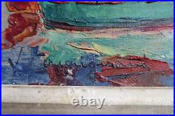 Tableau huile sur toile de V. Cermignani 1902-1971 Villefranche sur mer