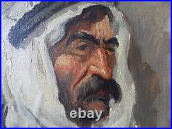 Tableau huile sur toile orientaliste orientalisme portrait homme Arabe
