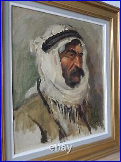 Tableau huile sur toile orientaliste orientalisme portrait homme Arabe