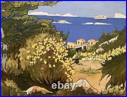 Tableau huile sur toile paysage marine calanque château D'If Frioul Marseille