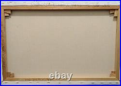 Tableau huile sur toile sentier entre les pins 30X50 peint en 2015