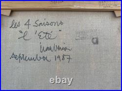 Tableau huile sur toile signé Bercier intitulé les 4 Saisons l'été