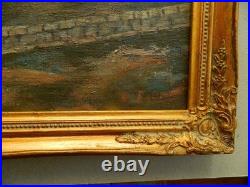 Tableau huile sur toile, signé, vue de Paris, pont et Notre Dame, signé