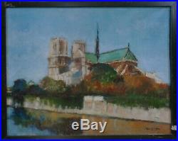 Tableau huile sur toile - signée HUSSON Paris Notre Dame