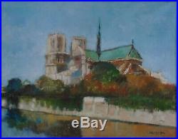 Tableau huile sur toile - signée HUSSON Paris Notre Dame