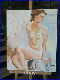 Tableau huile /toile Jeune femme nue signée Alexender SHEVCHUK